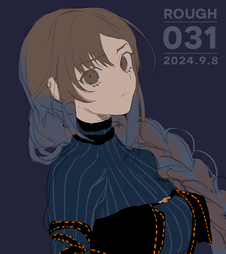 1girl, arm_strap, black_dress, blue_dress, braid, braided_ponytail, breasts, brown_eyes