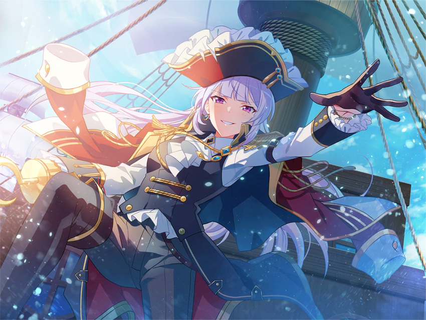 1girl, ascot, black_boots, black_gloves, black_vest, boots, captain_hook, captain_hook_(cosplay)