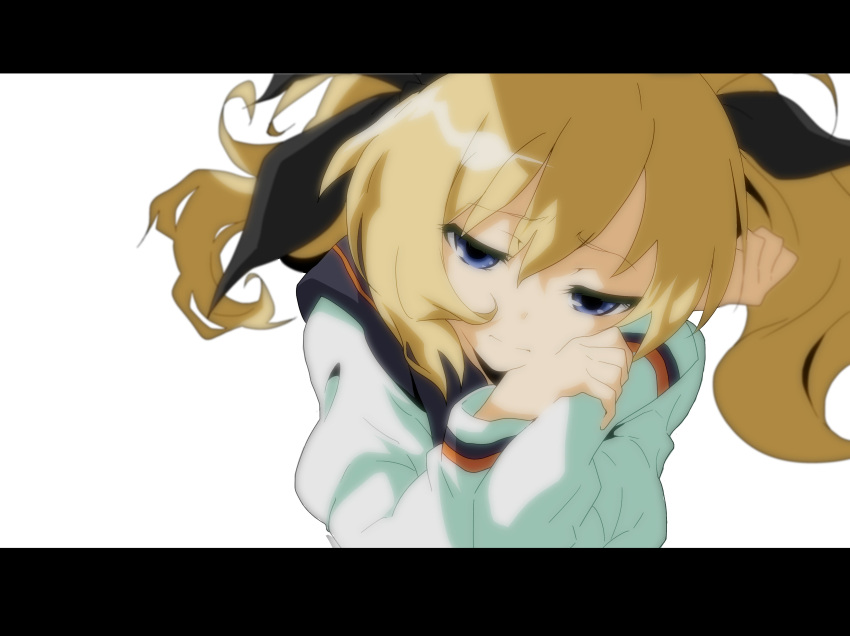 1girl, absurdres, arimura_hinae, bibi_(coffe), blonde_hair, blue_eyes, casual, chaos;child