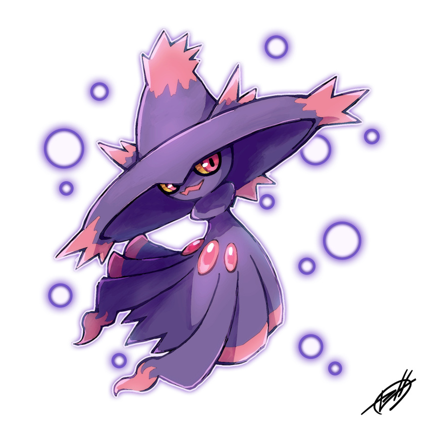 colored_sclera, commentary_request, full_body, highres, mismagius, no_humans, open_mouth, pink_eyes