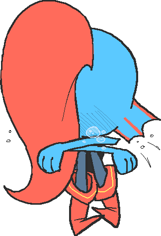 1girl, 2017, 2d, anthro, arms_on_knees, artist_name, black_tank_top, blue_pants, blue_skin, boots, chibi, chibi_only, colored_skin, commentary, crying, digital_media, ear_fins, english_commentary, female, female_only, fins, fish, fish_girl, head_fins, high_ponytail, knees_up, long_hair, lowres, monster, monster_girl, oekaki, pants, ponytail, red_boots, red_hair, simple_background, solo, strongfish_(artist), tank_top, tears, transparent_background, undertale, undyne, utdr_(toby_fox)