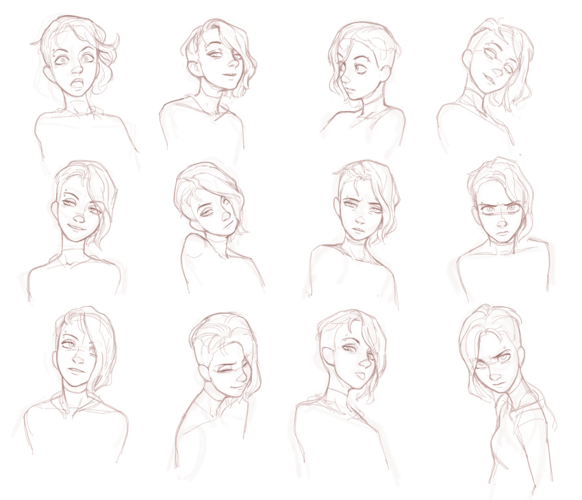 1girl, commentary, concept_art, english_commentary, eyebrow_piercing, face_piercing, feason, graphite_(medium)
