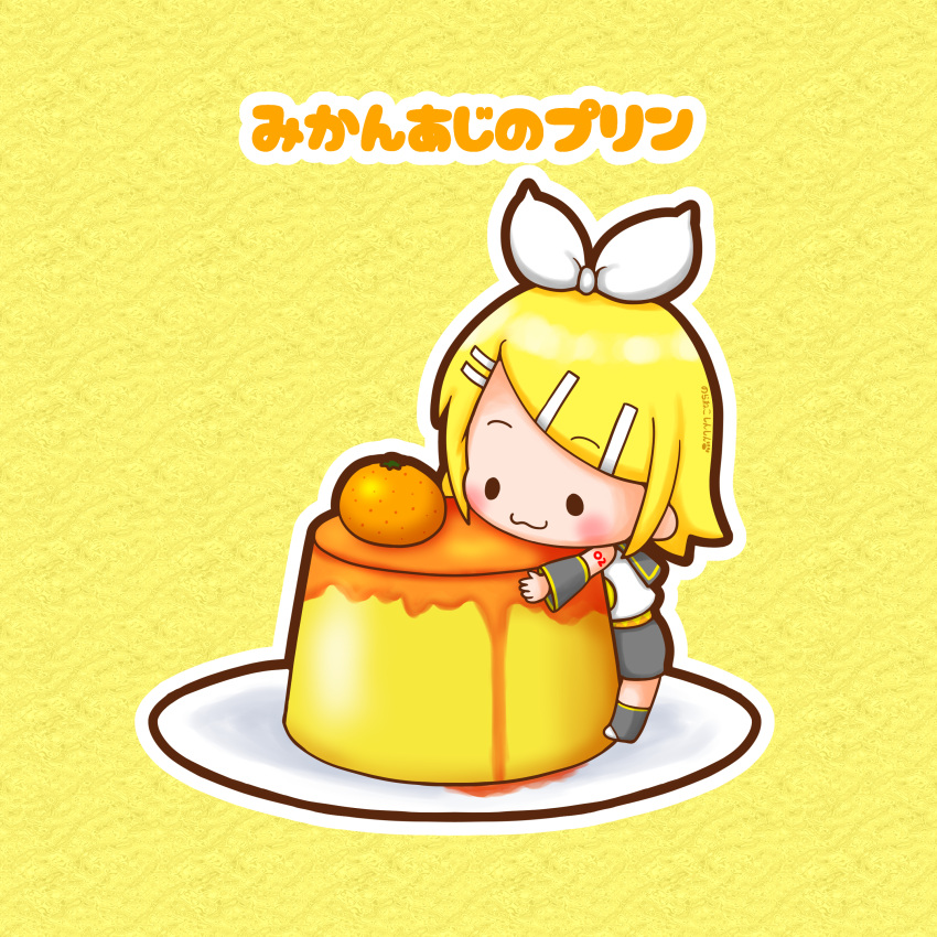 1girl, :3, absurdres, blonde_hair, chibi, chibi_only, commentary_request, food