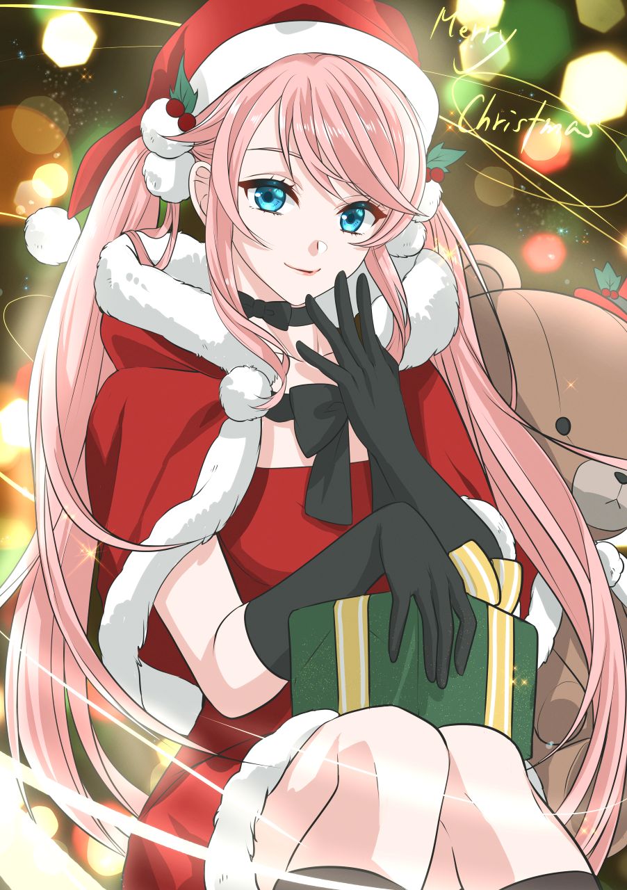 1girl, blue_eyes, christmas, christmas_tree, commentary_request, dress, eiyuu_densetsu, hajimari_no_kiseki