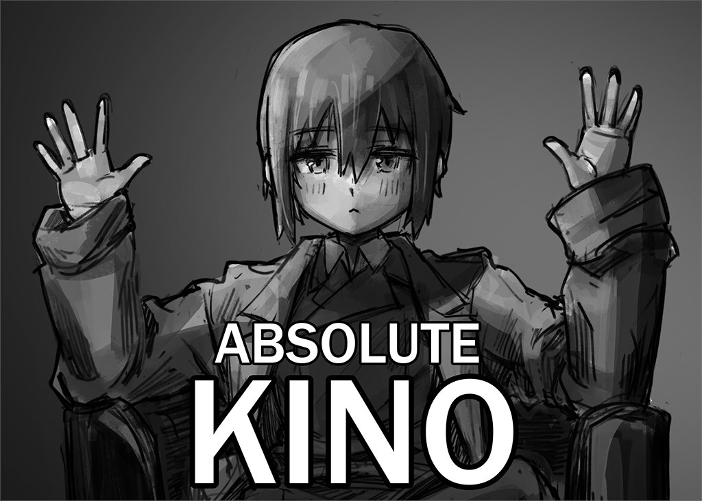 1girl, :<, absolute_cinema_(meme), armchair, black_coat, black_hair, black_jacket, blush