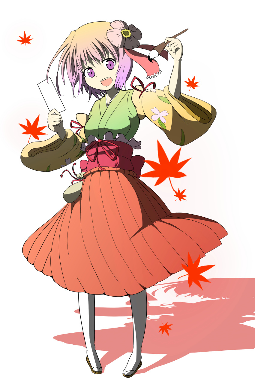 absurdres, brush, calligraphy_brush, colored, esta_kushiage, flower, hair_flower, hair_ornament