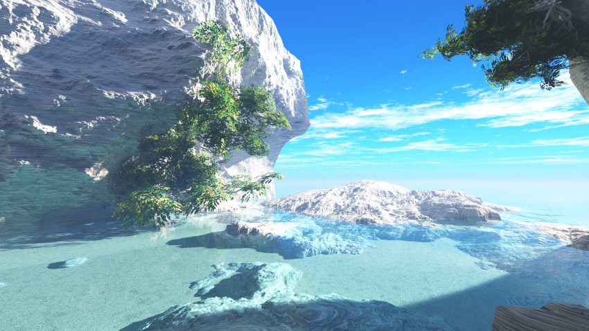 blue_sky, cliff, clouds, commentary_request, day, english_commentary, highres, mixed-language_commentary