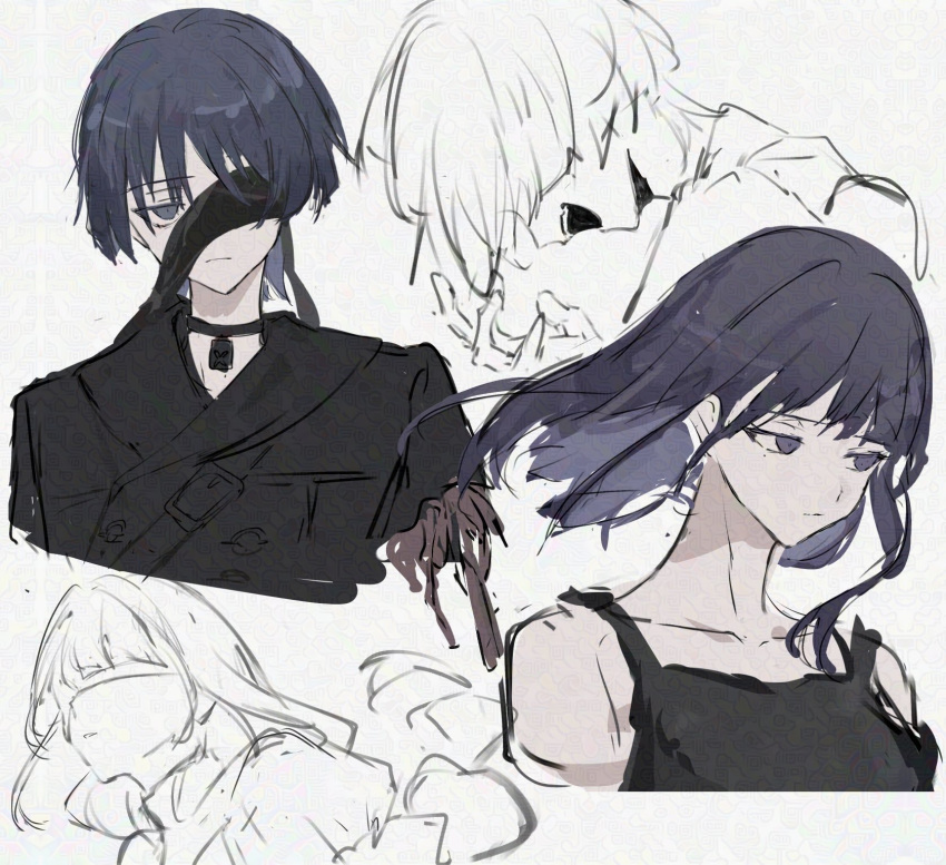1boy, 1girl, 9s_(nier:automata), 9s_(nier:automata)_(cosplay), a2_(nier:automata), a2_(nier:automata)_(cosplay), alternate_costume, alternate_hair_length