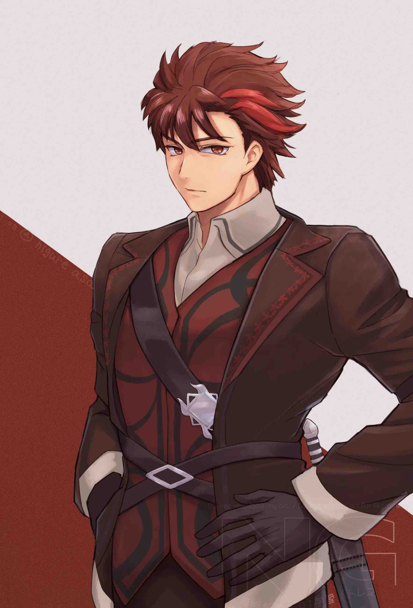 1boy, absurdres, alternate_costume, closed_mouth, commentary_request, diamant_(fire_emblem), fire_emblem, fire_emblem_engage