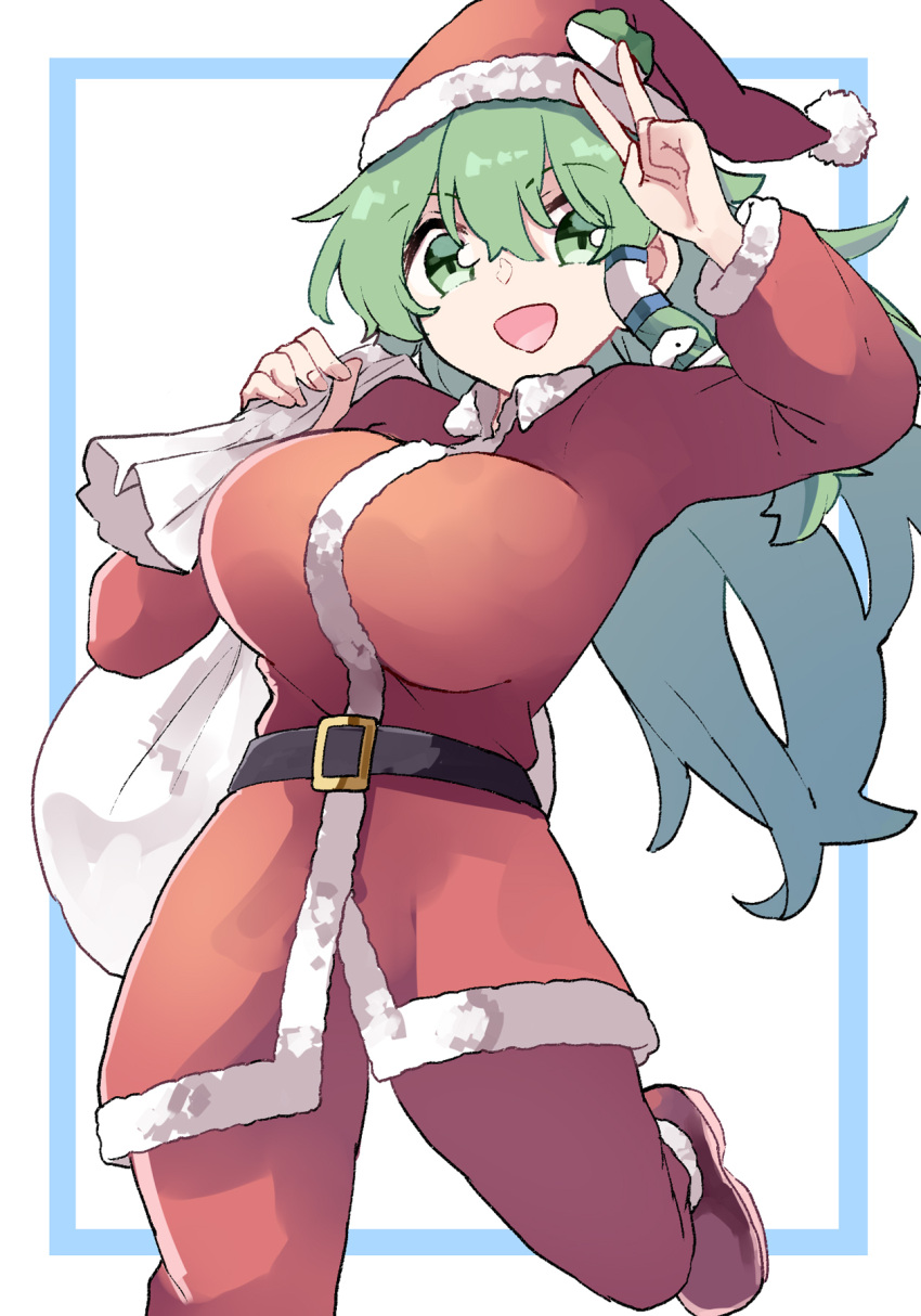 1girl, :d, boots, breasts, commentary, commission, deetamu, frog_hat_ornament