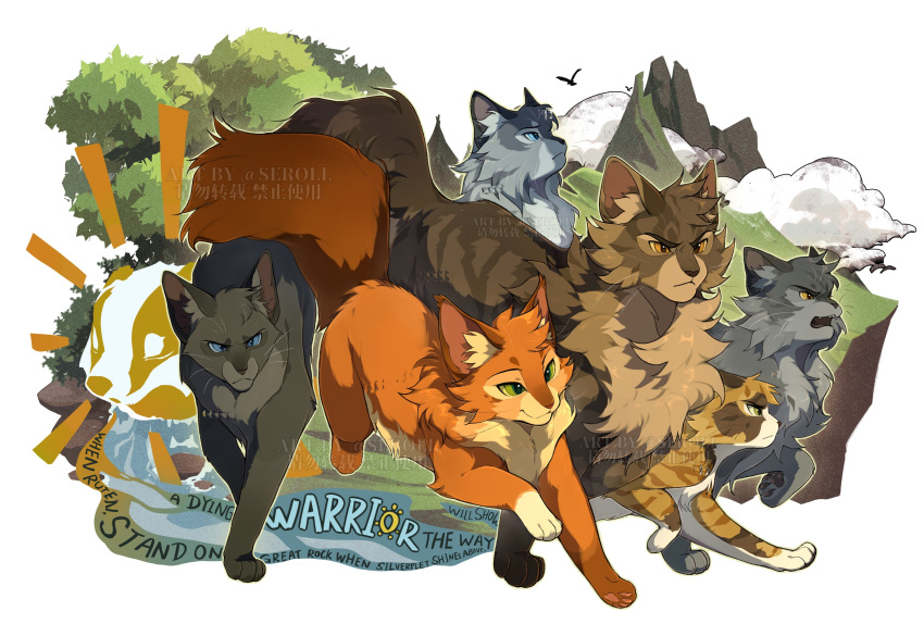 absurdres, animal, animal_focus, animification, badger, black_cat, blue_eyes, bramblestar