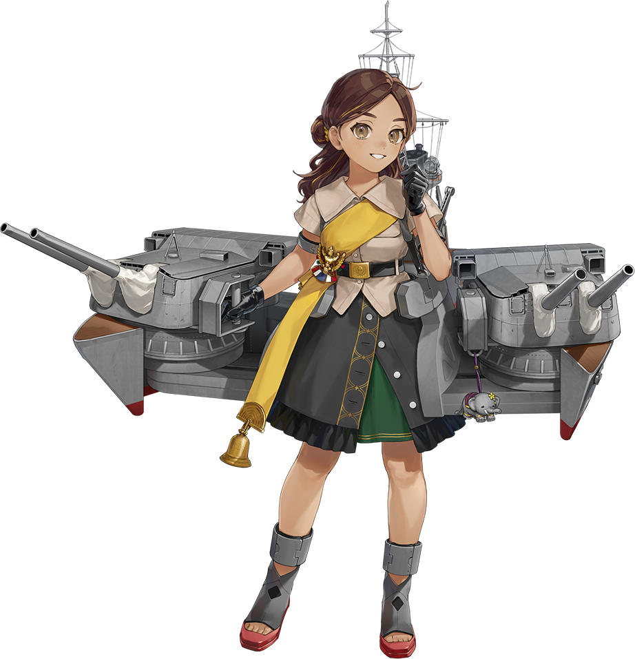 1girl, artist_request, bad_link, bell, black_gloves, black_skirt, brown_eyes, brown_hair