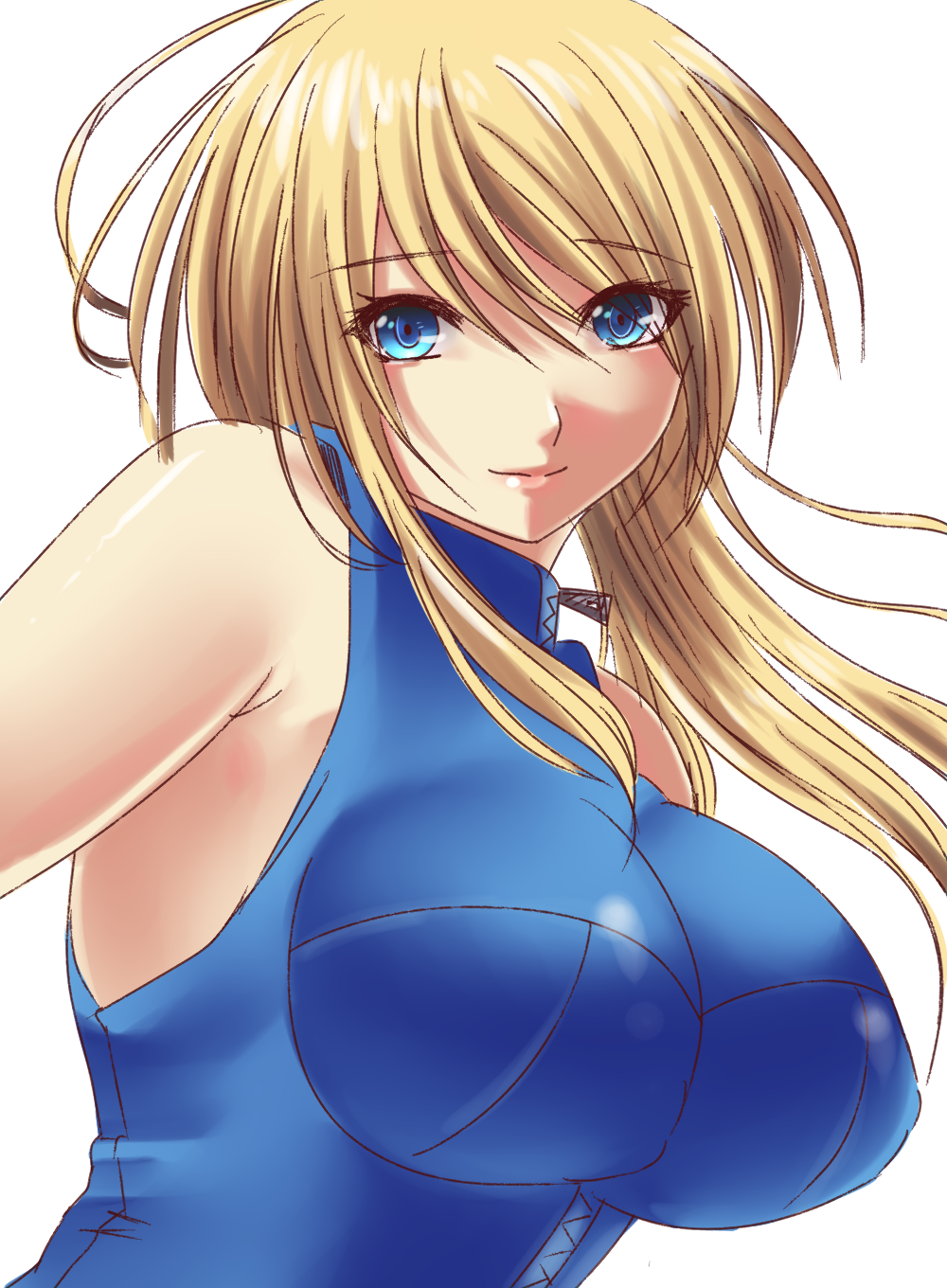 blue_eyes, breasts, falcon-samus_(artist), highres, impossible_clothes, impossible_shirt, large_breasts, long_hair
