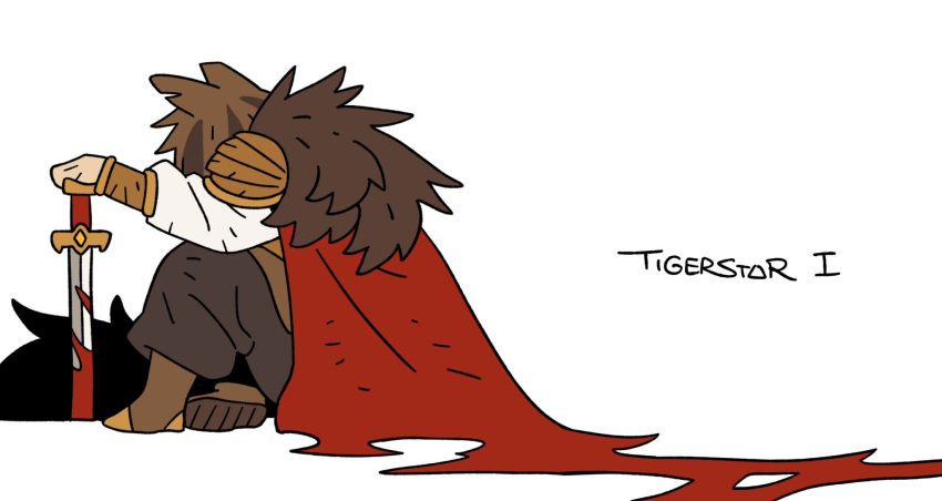 1boy, animal_ears, animification, black_pants, blood, blood_on_weapon, boots, brown_boots