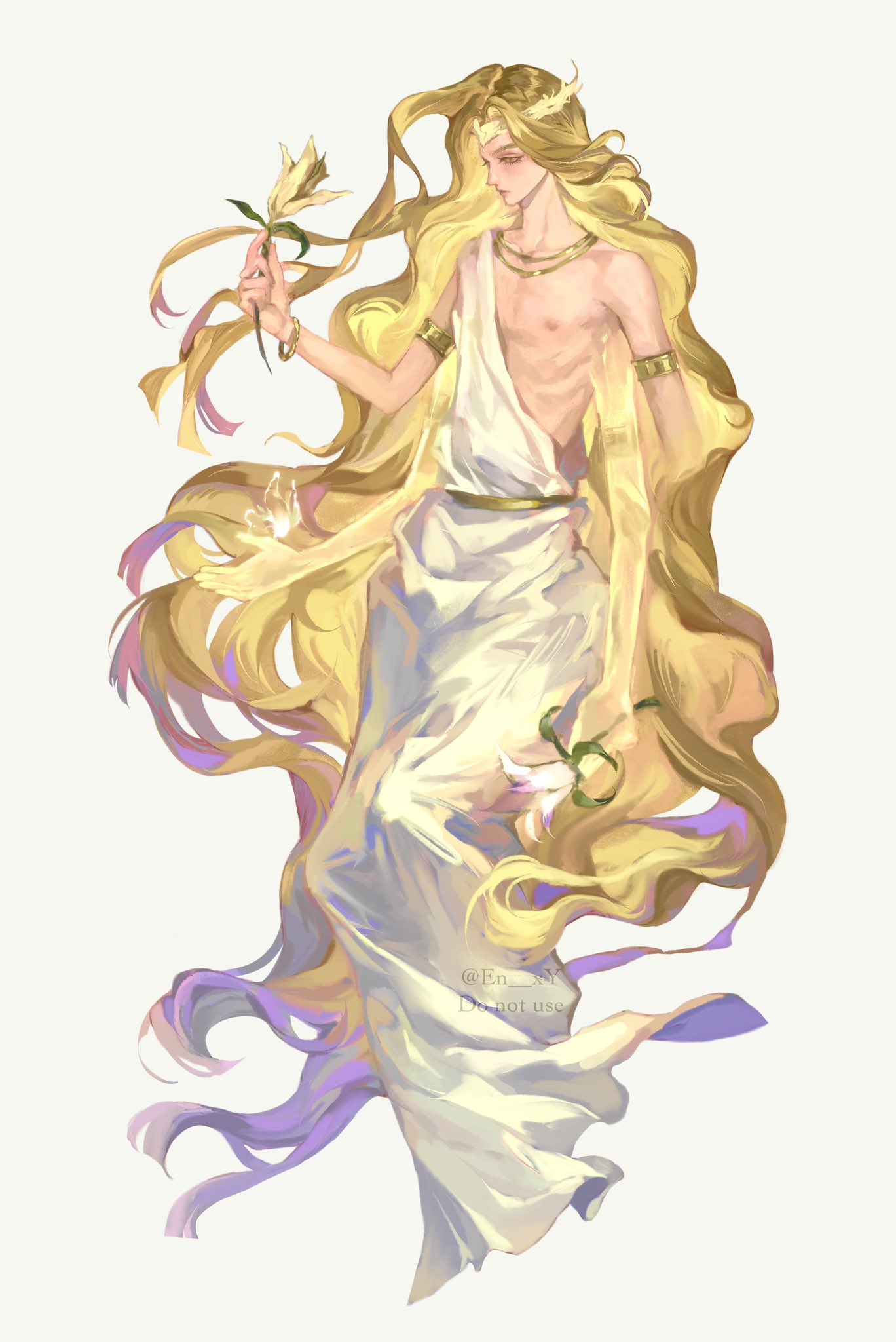 1boy, androgynous, armlet, blonde_hair, crown, elden_ring, enxy, extra_arms