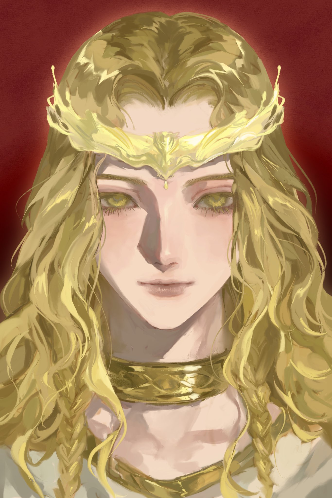 1boy, blonde_hair, braid, closed_mouth, commentary, crown, elden_ring, english_commentary
