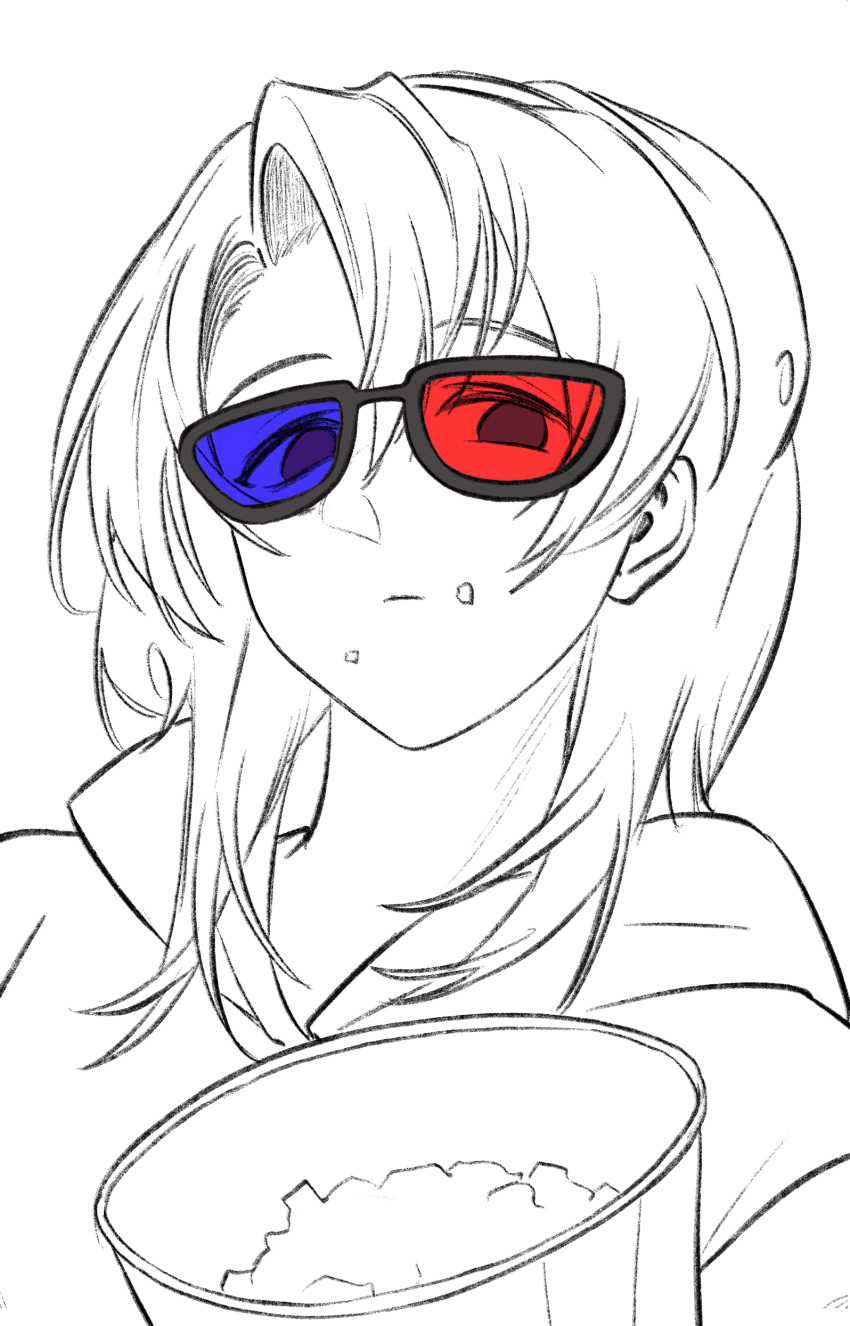 1girl, 3d_glasses, absurdres, bang_dream!, bang_dream!_it's_mygo!!!!!, chinese_commentary, commentary_request, food