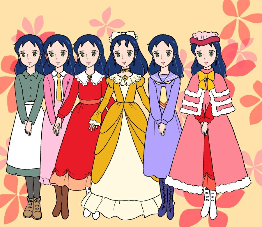 1girl, alternate_costume, formal, happy, long_hair, princess_sarah, sarah_crewe, winter_clothes
