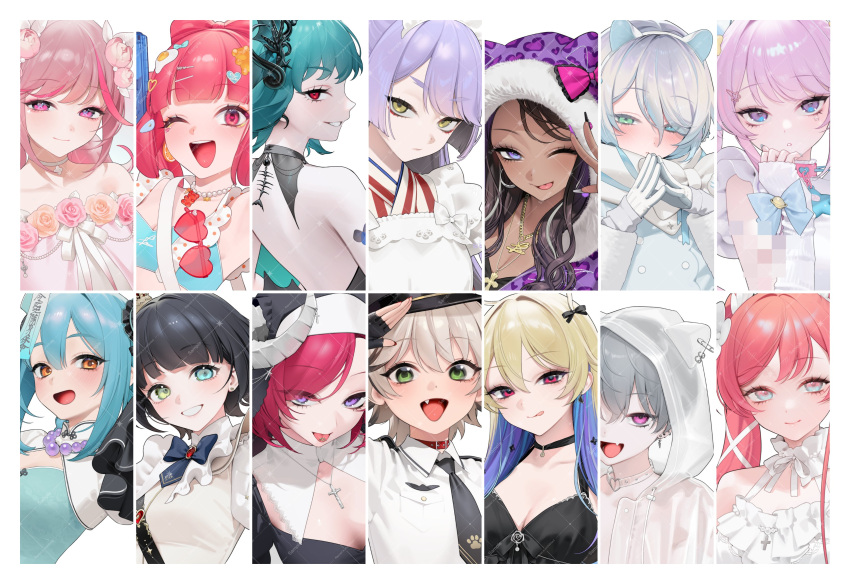 absurdres, blue_hair, commentary_request, fukami_levy, grey_hair, hatane_rona, highres, kano_shirayuki