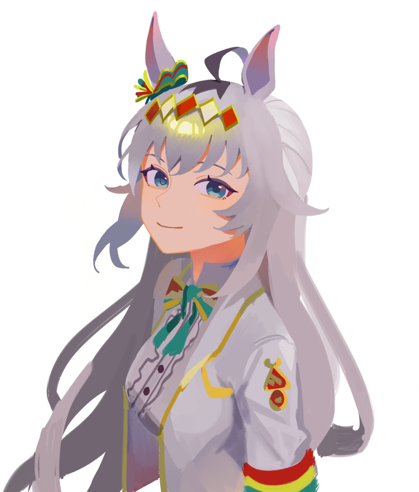 1girl, absurdres, ahoge, animal_ears, blue_eyes, bow, bowtie, breasts