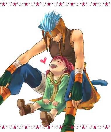 1boy, 1girl, amy_(fire_emblem), animal_ears, blue_hair, cat_boy, cat_ears, child