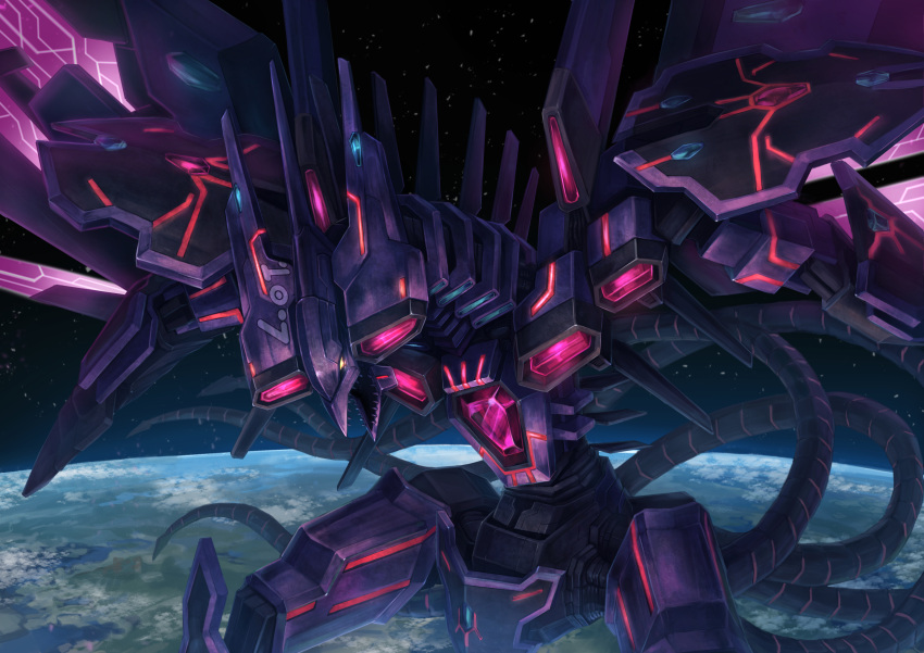 cowboy_shot, deadspike_nine, dragon, duel_monster, earth_(planet), glowing, glowing_eyes, highres