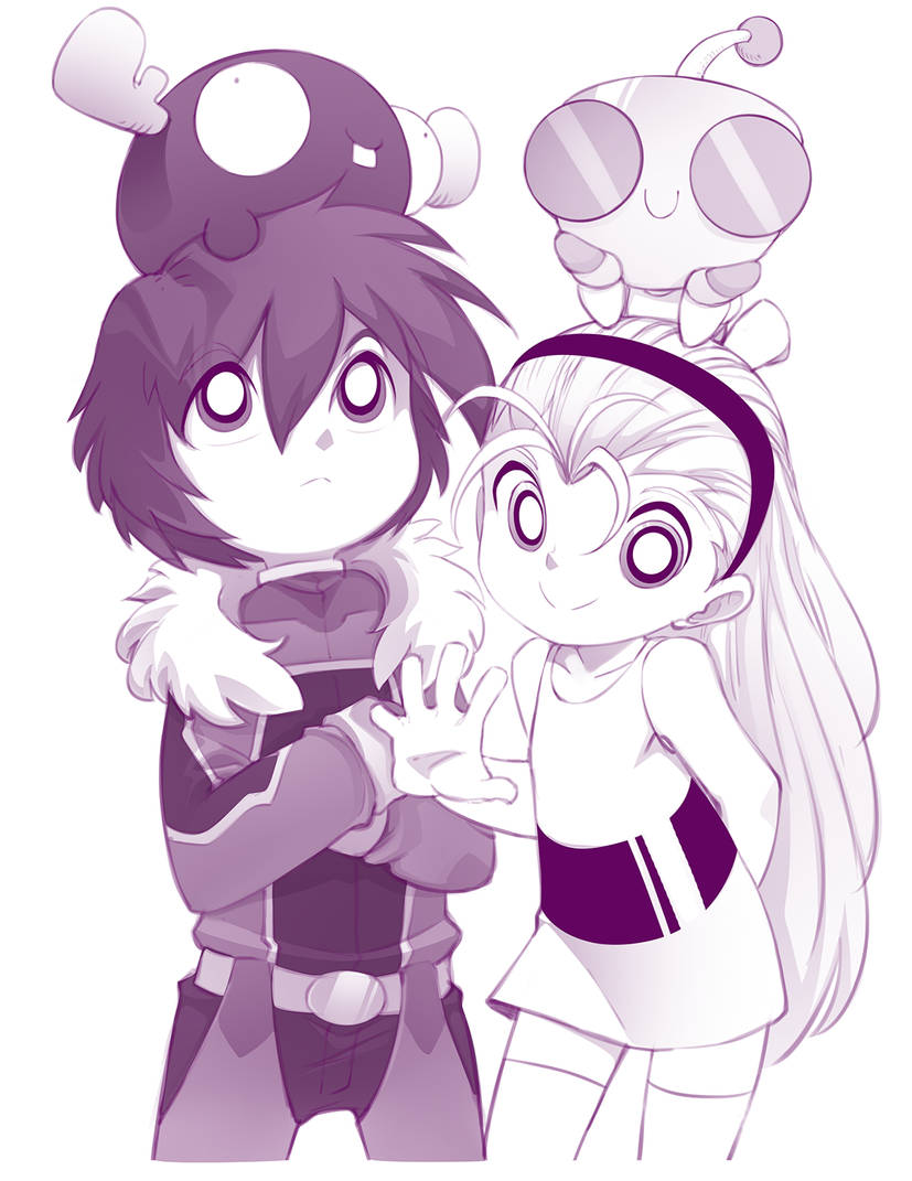 1boy, 1girl, 2others, bell_(ppgd), black_bodysuit, black_eyes, black_hair, black_hairband