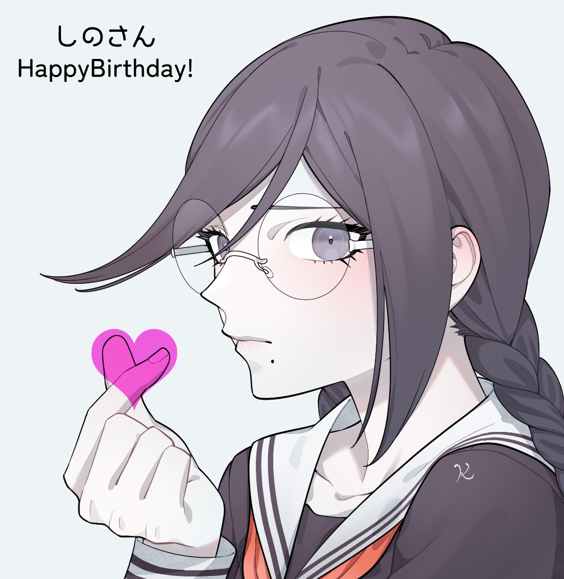 1girl, blush, braid, closed_mouth, danganronpa:_trigger_happy_havoc, danganronpa_(series), eyelashes, fingernails