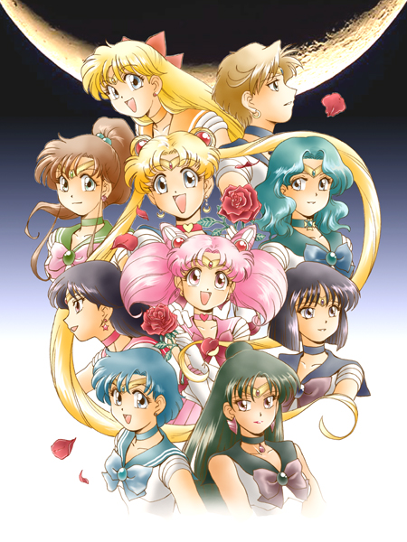 aino_minako, bishoujo_senshi_sailor_moon, black_hair, blonde_hair, blue_eyes, blue_hair, brown_hair, chibi_usa