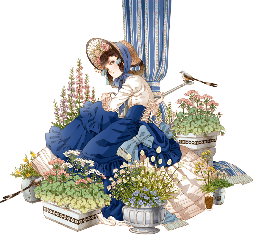 bonnet, braid, curtains, dress, flower, hamondo, original, solo