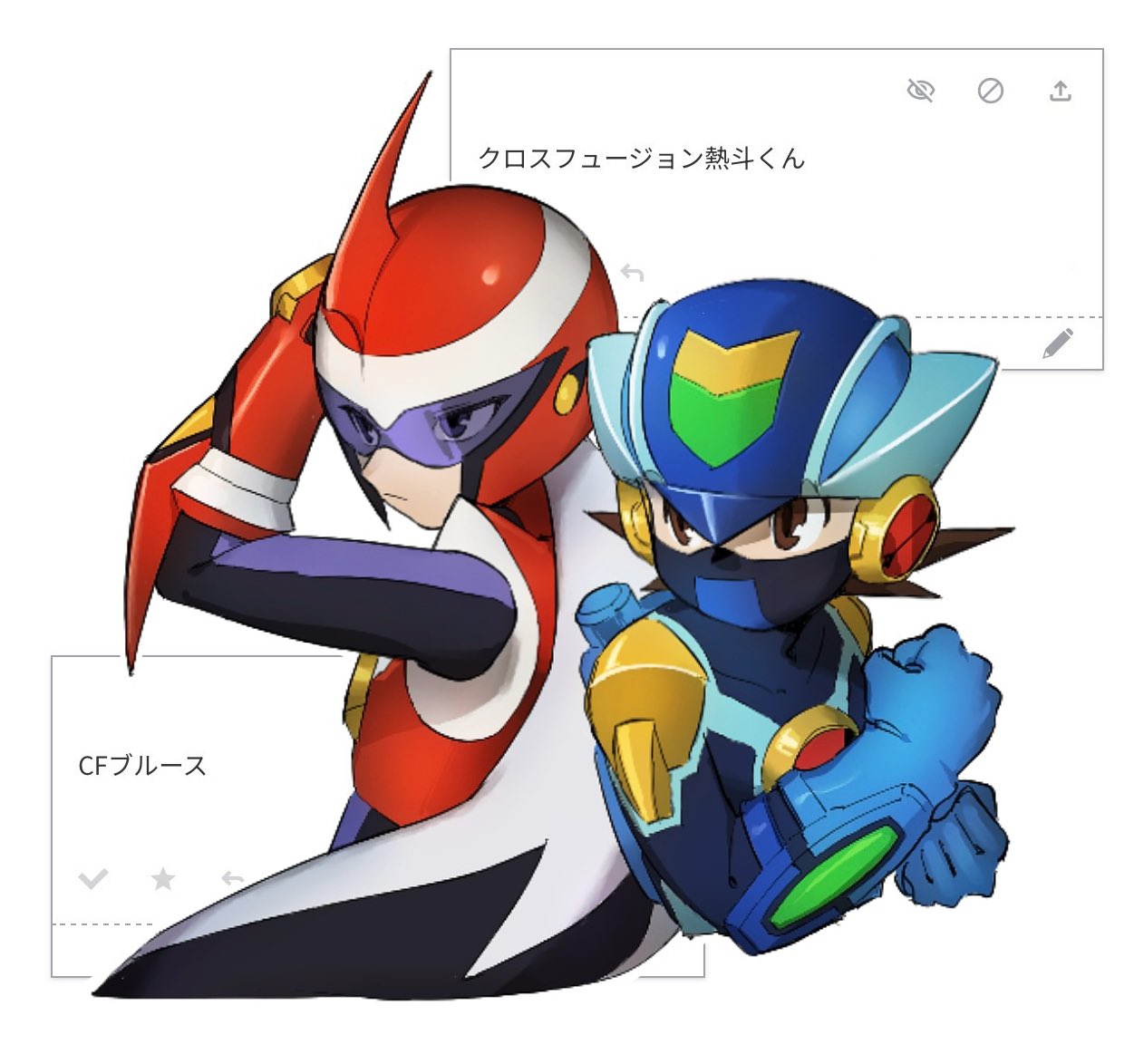 2boys, armor, assault_visor, black_hair, blue_bodysuit, blue_helmet, bodysuit, brown_hair