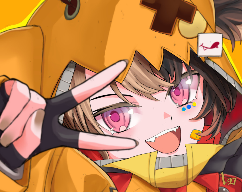 1girl, absurdres, ahoge, brown_hair, commentary, gigi_murin, highres, hololive