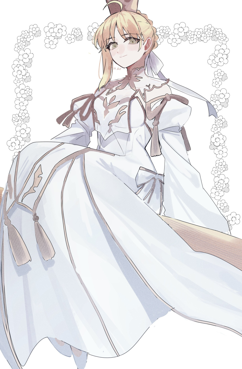 1girl, 710_ao, absurdres, ahoge, artoria_pendragon_(fate), blonde_hair, blush, breasts