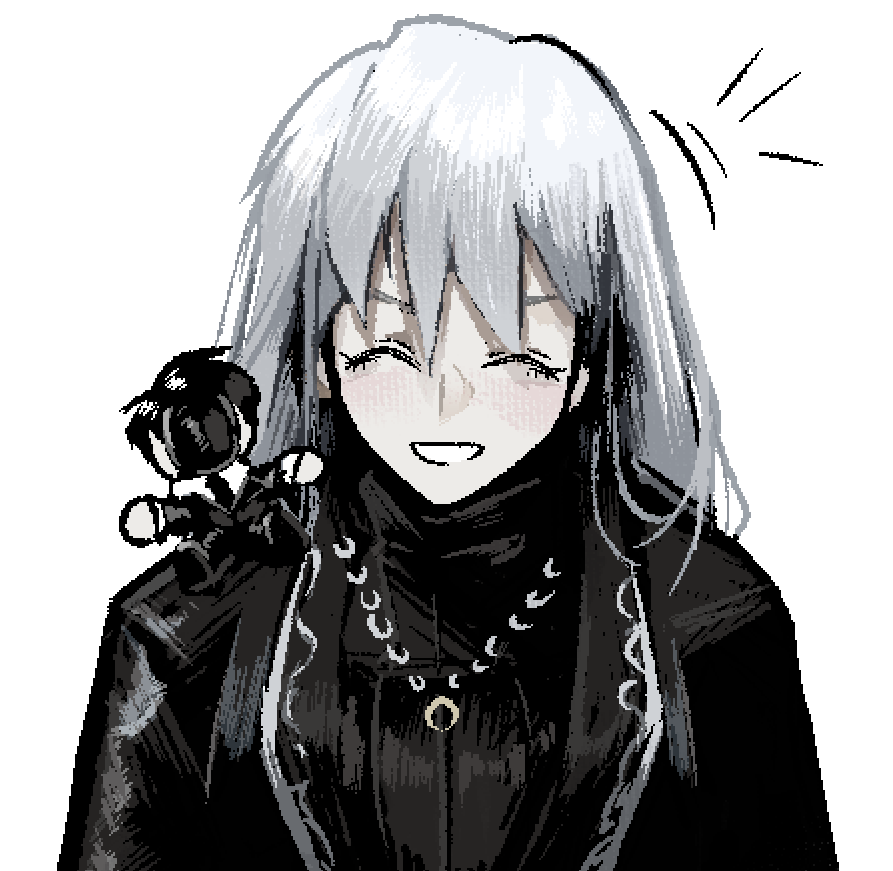 1boy, 1girl, angelica_(project_moon), black_jacket, black_sweater, blush, closed_eyes, commentary