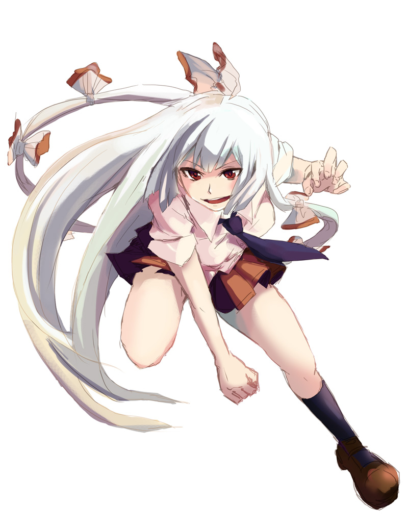 ajiko_ajio, al-34, bow, clenched_hand, fist, fujiwara_no_mokou, hair_bow, hands