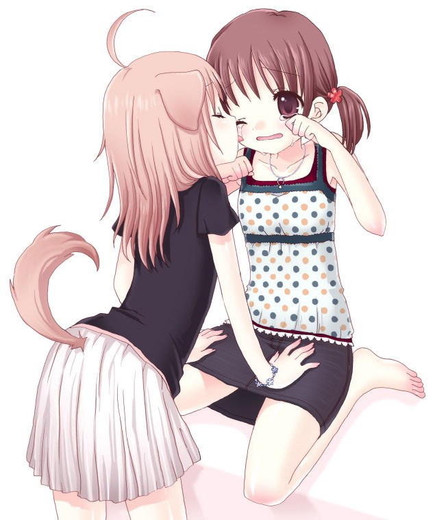 animal_ears, dog_ears, doggirl, flat_chest, inumimi, licking, loli, long_hair