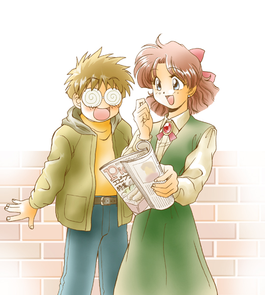 bishoujo_senshi_sailor_moon, blue_eyes, brown_hair, glasses, oosaka_naru, osaka_naru, reading, sadahara_ajiko