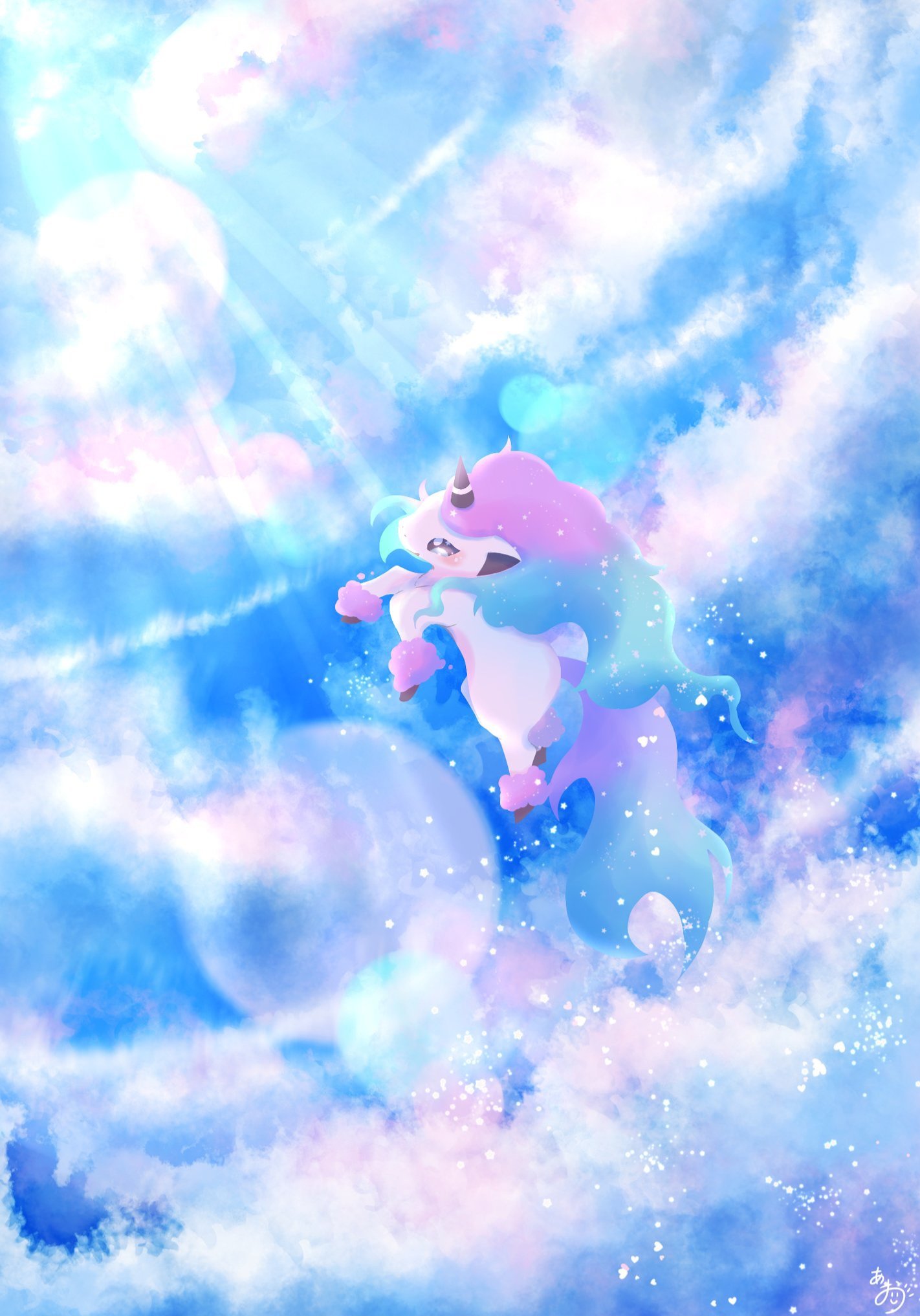 animal_focus, galarian_ponyta, highres, horns, horse, natu_a0z0ra, no_humans, pokemon