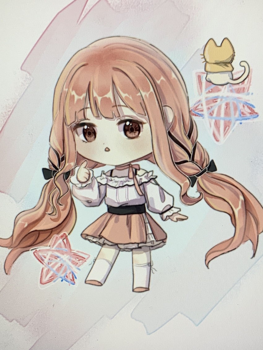 1girl, :o, absurdres, animal, art_program_in_frame, belt, black_belt, black_bow