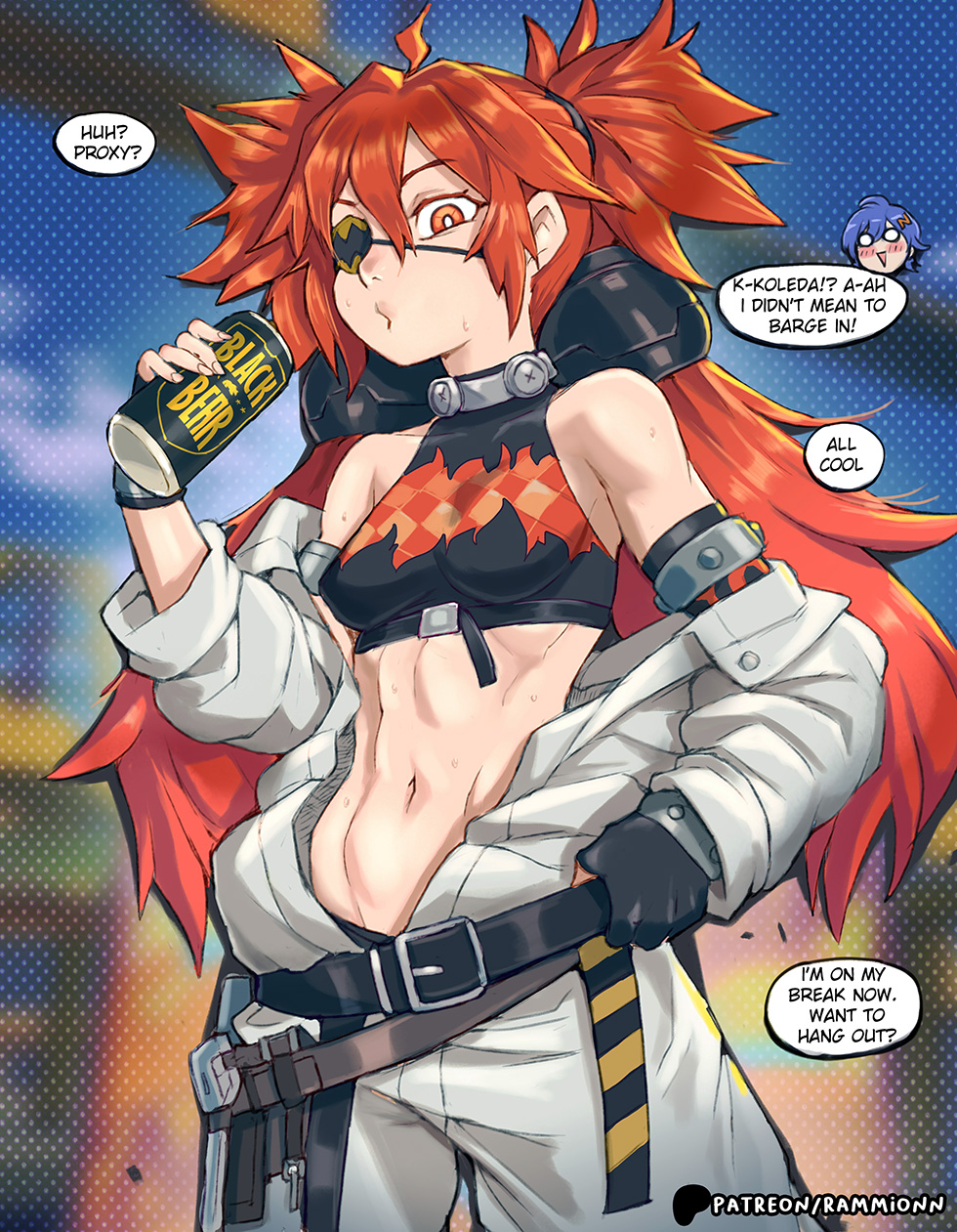 2girls, ahoge, animal_ears, bare_shoulders, bear_ears, belle_(zenless_zone_zero), black_gloves, breasts