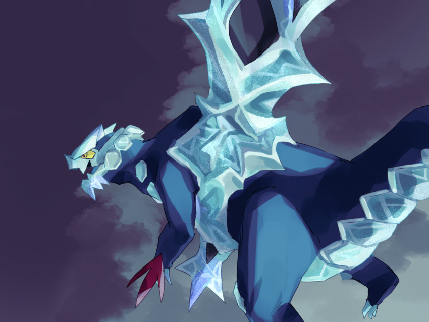 baxcalibur, blue_skin, claws, colored_sclera, colored_skin, commentary_request, dragon, fangs