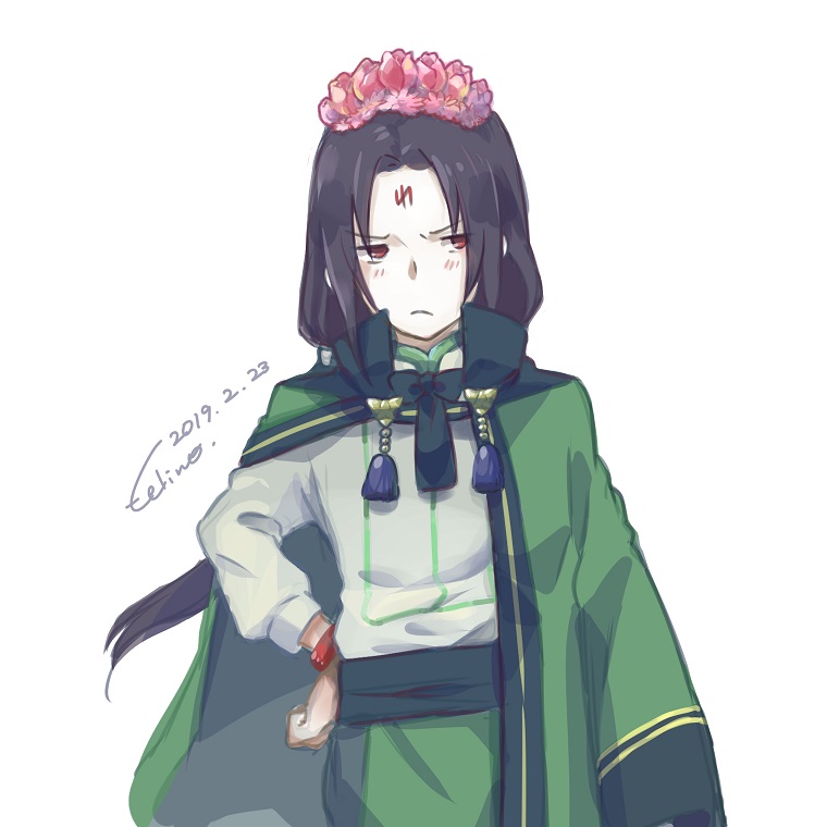 1boy, arm_out_of_sleeve, artist_name, black_hair, closed_mouth, commentary_request, dated, felino-konoha