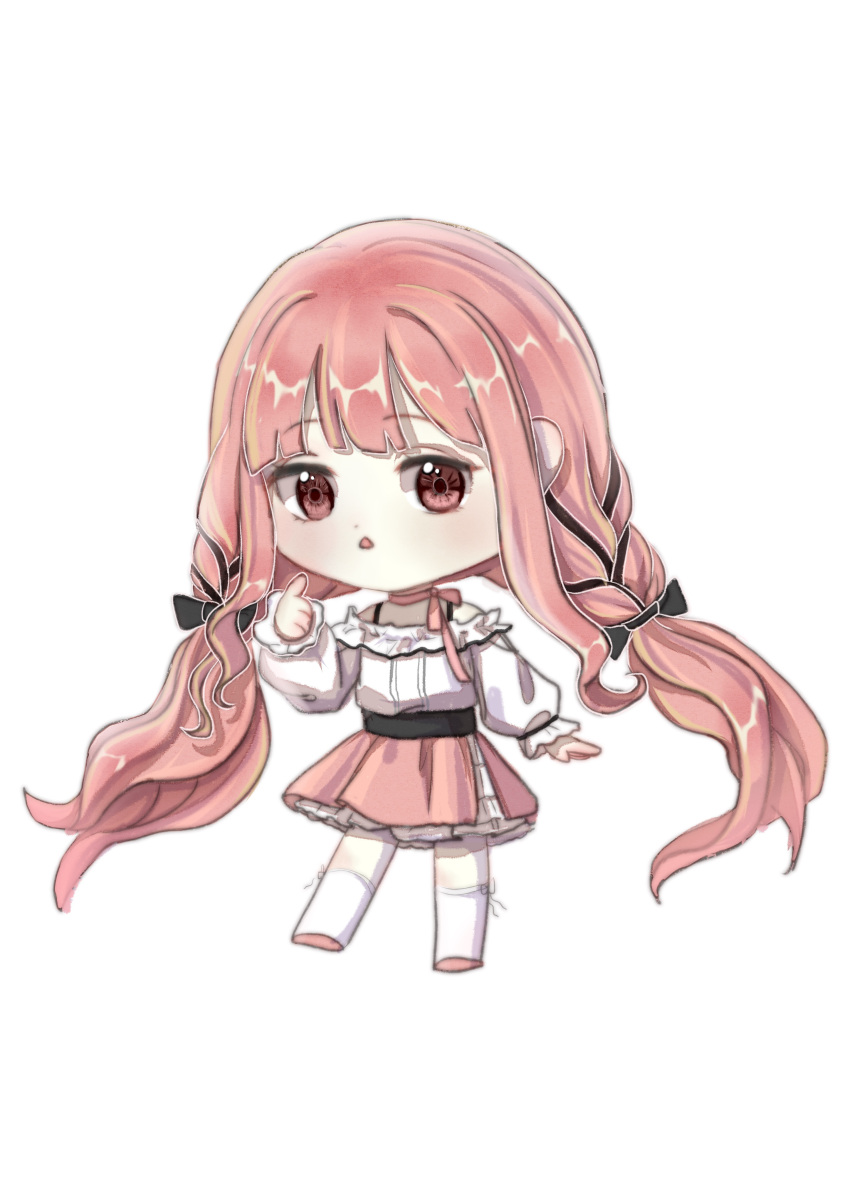 1girl, absurdres, bare_shoulders, belt, black_belt, black_bow, black_ribbon, blunt_bangs