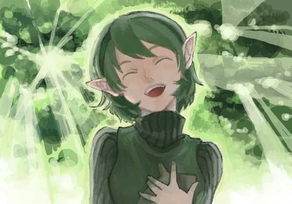 hairband, instrument, mochio_(ibuki), nintendo, ocarina, ocarina_of_time, saria, smile, the_legend_of_zelda