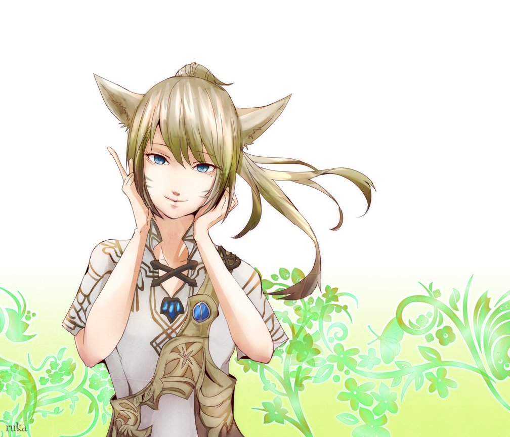 1girl, animal_ears, artist_name, blue_eyes, brown_hair, cat_ears, cat_girl, closed_mouth