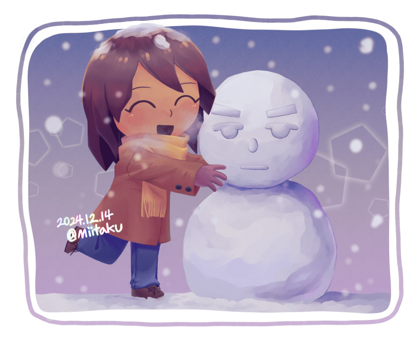 1girl, 2024, :d, ^_^, artist_name, blue_pants, blush, breath