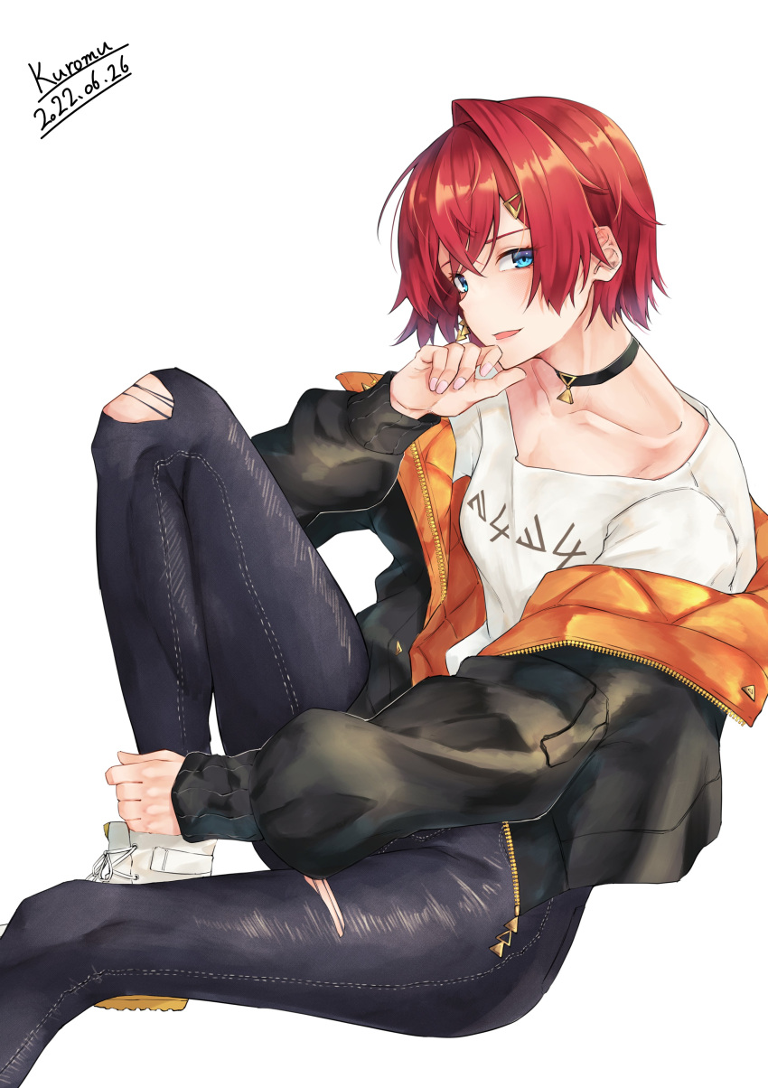 1girl, absurdres, ange_katrina, ange_katrina_(5th_costume), artist_name, black_choker, black_jacket, blue_eyes