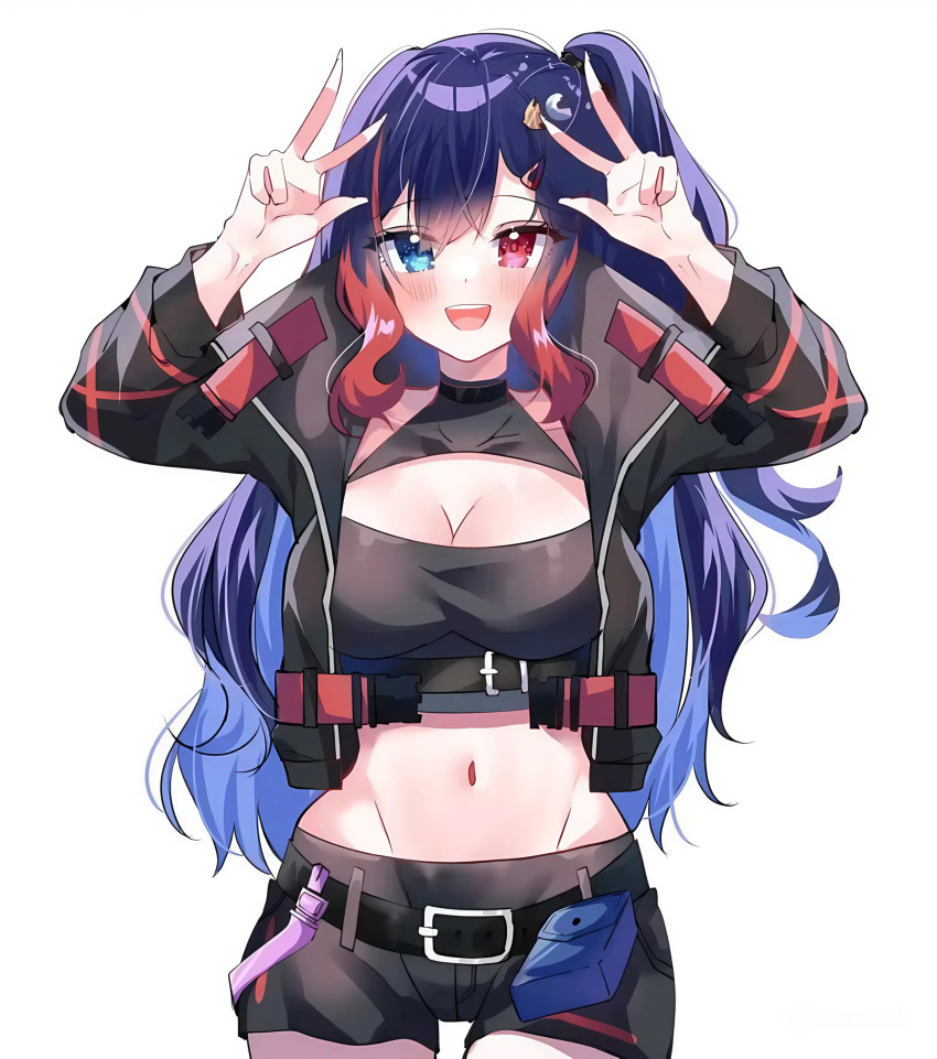 1girl, absurdres, airi_cordelia, aka_virtual, belt, belt_buckle, belt_pouch, black_jacket