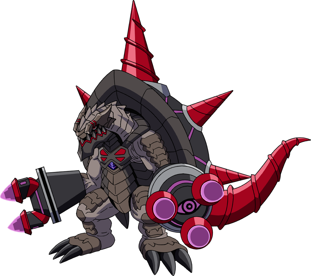 digimon, digimon_(creature), digimon_beatbreak, drill, full_body, official_art, proganomon, shell