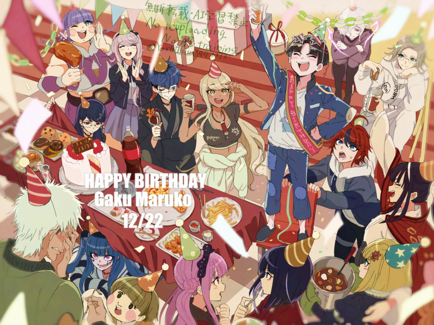 6+boys, 6+girls, :d, ^_^, ahoge, amemiya_darumi, aotsuki_eito, arm_pouch